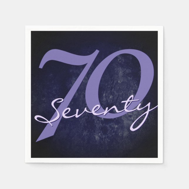 Birthday or Anniversary | Purple Grunge EDITABLE Napkin (Front)
