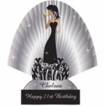 Birthday or Bachelorette Diva Girl | Silver Standing Photo Sculpture<br><div class="desc">Free-standing Party Girl Cutouts. Makes a great conversation starter! This adorable DIY party table/cake topper will be a giant hit at her party. 100% Customize-able. Perfect for her Birthday, a Bachelorette Party, a Girl Night Out, etc... Choose your size. Ready to Fill in the box(es) or Click on the CUSTOMIZE...</div>
