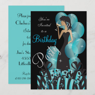 Birthday or Bachelorette Party Diva Princess Girl Invitation