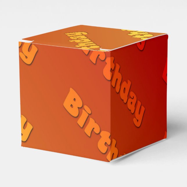 Birthday (orange) favor box (Front Side)