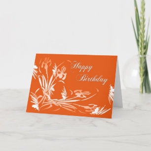 Birthday Orange Floral Card