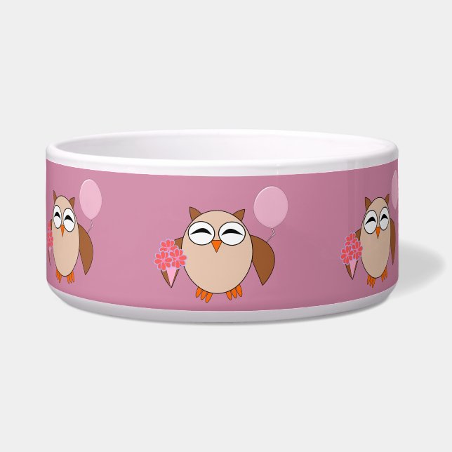 Birthday Owl Pet Bowl (Front)