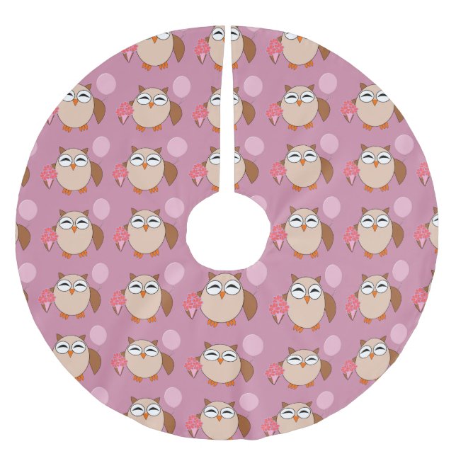 Birthday Owl Tree Skirt (Front)