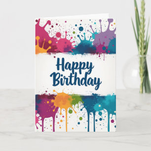 Birthday Paint Splatter Card