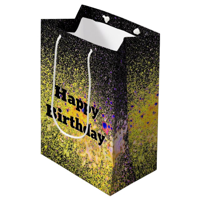 Birthday Paint Spray Abstract  Medium Gift Bag (Front Angled)