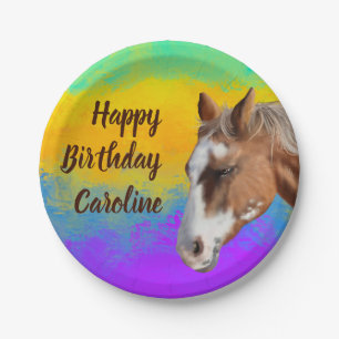 Birthday Palomino Horse  Paper Plate