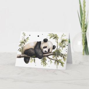 Birthday Panda Bear In Tree Card