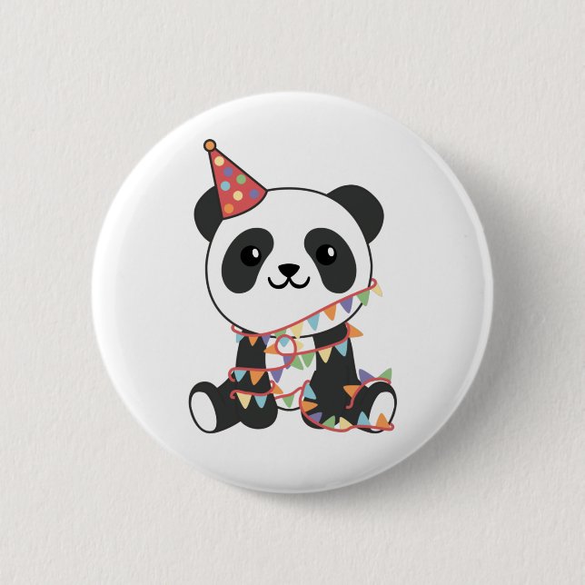 Birthday Panda For Kids A Birthday Button (Front)