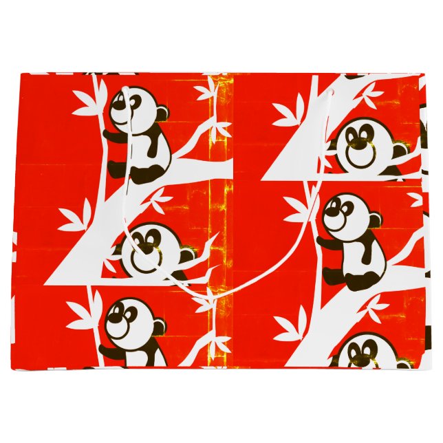 Birthday Pandas Large Gift Bag (Front)