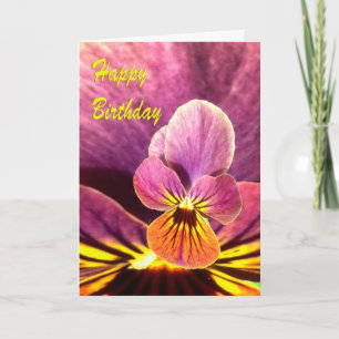 Birthday Pansy Flower Card