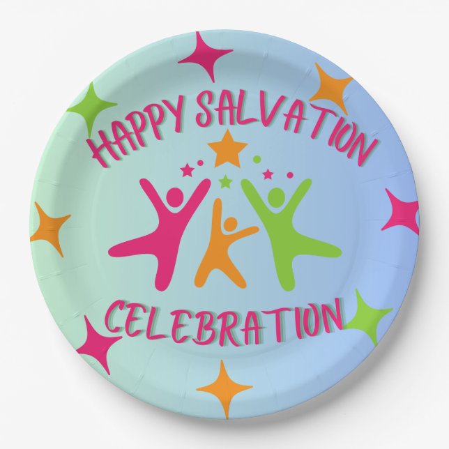 Birthday paper plate for christians. (Front)