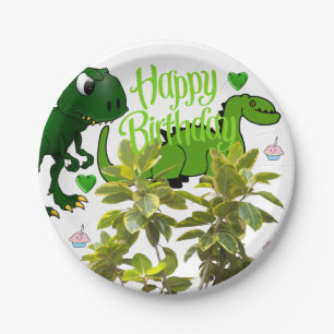 Birthday Paper Plates, Dinosaur Plate