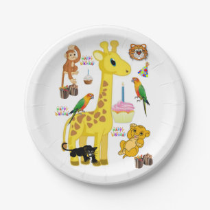 Birthday Paper Plates, Giraffe Paper Plate