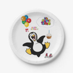Birthday Paper Plates, Penguin Paper Plate