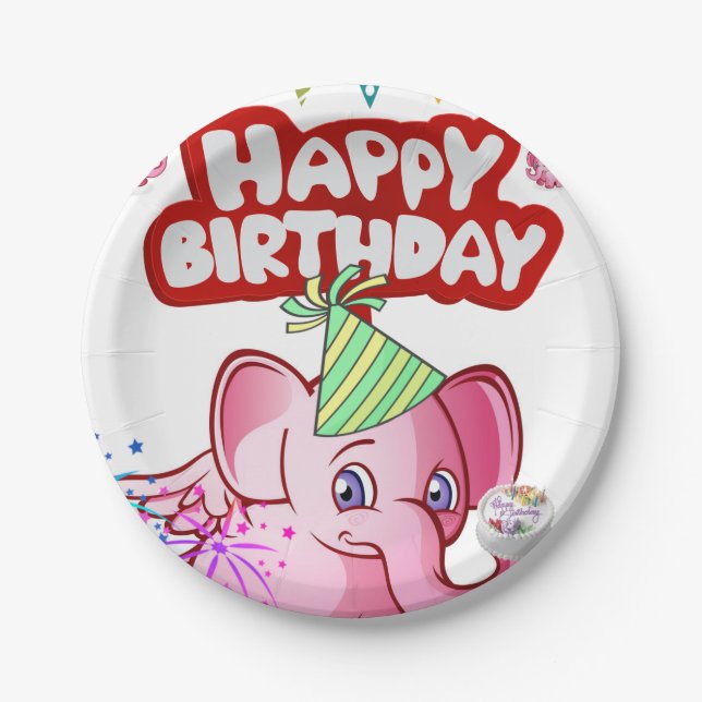 Birthday Paper Plates, Pig Paper Plate (Front)