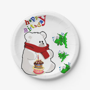 Birthday Paper Plates, Polar Bear Plate