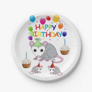 Birthday Paper Plates, Possum Paper Plate