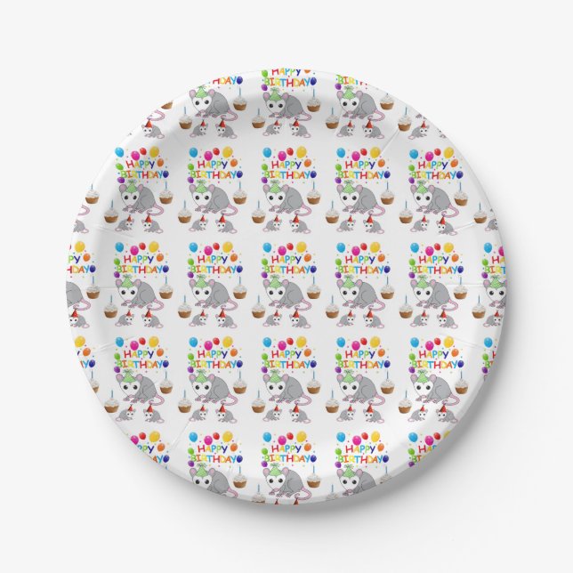 Birthday Paper Plates, Possum Plate (Front)