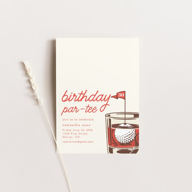 Birthday Par-Tee Party Invitation with Whiskey (Creator Uploaded)