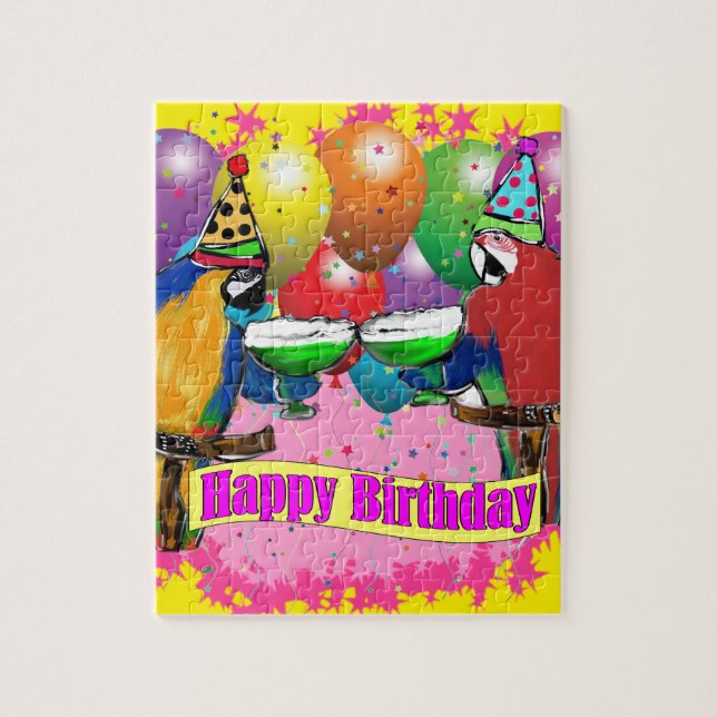 BIRTHDAY PARROTS JIGSAW PUZZLE (Vertical)