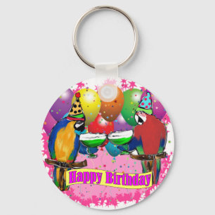 BIRTHDAY PARROTS KEYCHAIN