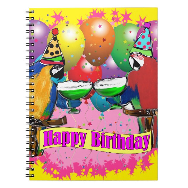 BIRTHDAY PARROTS NOTEBOOK (Front)
