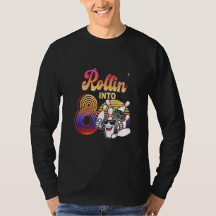 Birthday Party 8th Rollin Into 8 Bowling Retro Su T-Shirt