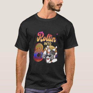 Birthday Party 8th Rollin Into 8 Bowling Retro Su T-Shirt