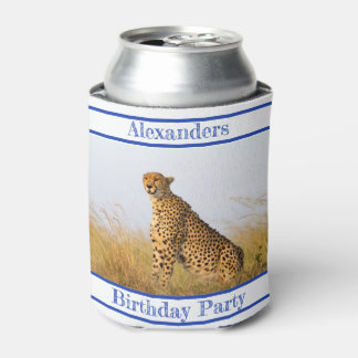 Birthday Party accessory Cheetah personalized Can Cooler