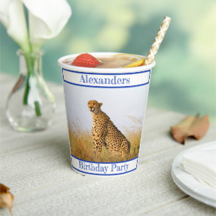 Birthday Party accessory Cheetah personalized Paper Cups