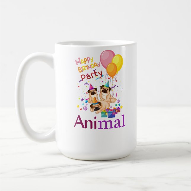 Birthday Party Animal Coffee Mug - Perfect Gift  (Left)