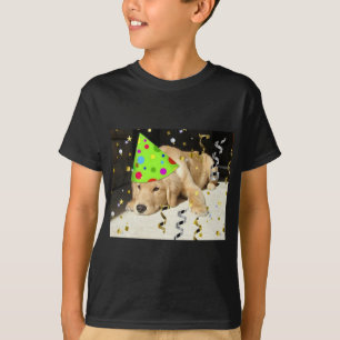 Birthday Party Animal Golden Retriever T-Shirt