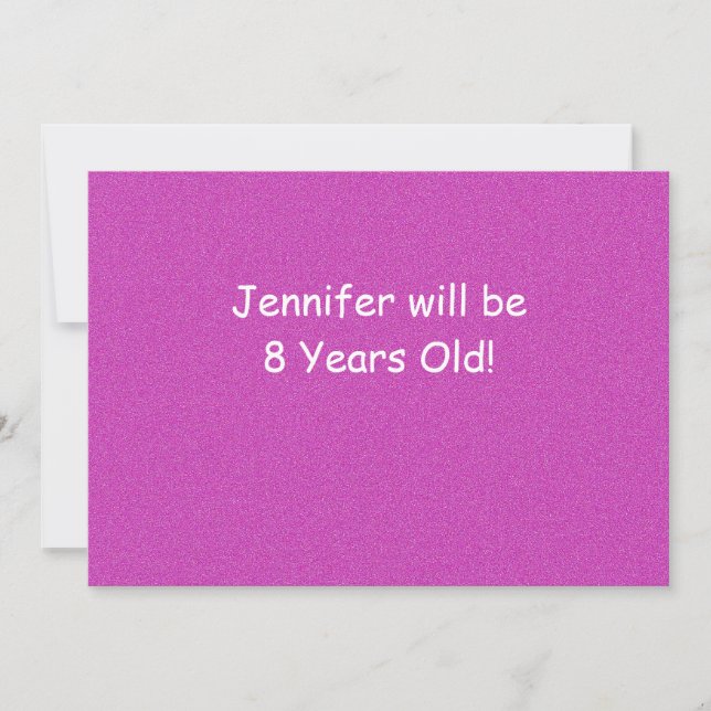 Birthday Party, Any Name, Any Age, Hot Pink Invitation (Front)