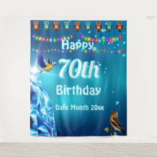 Birthday Party backdrop   Diamond Glitter & Birds  Tapestry