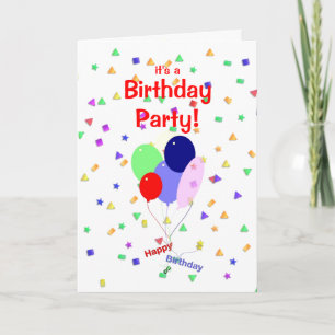 Birthday Party Balloons Invitation