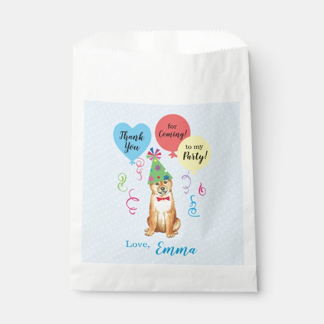Birthday Party Balloons Shiba Inu Favour Bag (Front)