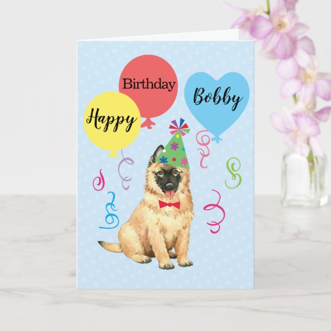 Birthday Party Balloons Tervuren Card (Orchid)