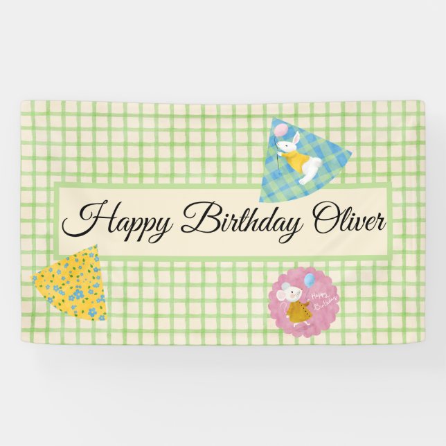 Birthday Party Banner with custom message (Horizontal)