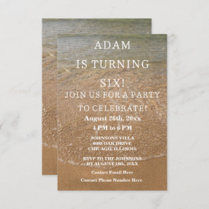 Birthday Party Beach Nautical Custom Trendy Scenic Invitation
