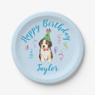Birthday Party Beagle Paper Plate