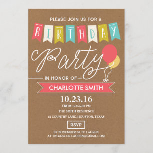 Birthday Party   Birthday Invitation