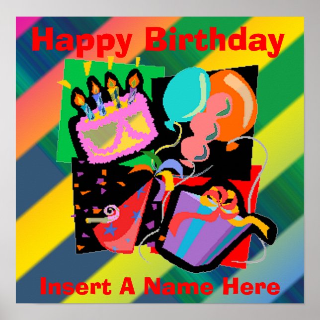 Birthday Party Birthday Poster (Front)