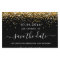 Birthday party black gold glitter save the date