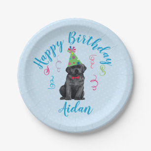 Birthday Party Black Lab Paper Plate