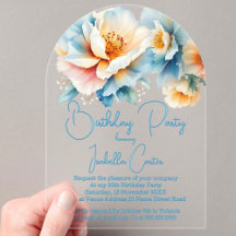 Birthday Party Blue Yellow White Flowers