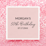 Birthday Party Blush Pink Cute Name Napkin<br><div class="desc">Express your gratitude in style with our Birthday Party Blush Pink Name Napkins. These beautiful napkins feature a lovely blush pink colour and a personalized name design, perfect for adding a special touch to any birthday celebration. Crafted from high-quality materials, they are soft, absorbent, and durable, making them both practical...</div>