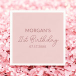 Birthday Party Blush Pink Name Napkin<br><div class="desc">Express your gratitude in style with our Birthday Party Blush Pink Name Napkins. These beautiful napkins feature a lovely blush pink colour and a personalized name design, perfect for adding a special touch to any birthday celebration. Crafted from high-quality materials, they are soft, absorbent, and durable, making them both practical...</div>