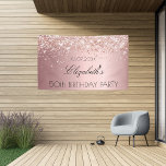 Birthday party blush pink rose gold glitter dust banner<br><div class="desc">A banner for a girly and glamourous 50th (or any age) birthday party. A blush pink gradient background with rose gold faux glitter dust. Personalize and add a date, name and age 50. The name is written with a modern hand lettered style script. Perfect both as a welcome banner or...</div>