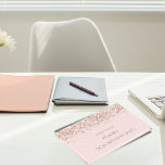 Birthday party blush pink rose gold  guest book<br><div class="desc">A guestbook for a feminine and glamourous 50th (or any age) birthday.  A blush pink background with rose gold confetti.  Personalize and add a name and age 50. The name is written in dark rose gold with a modern hand lettered style script. 
Spine: add your own text.</div>