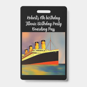 Birthday Party Boarding Pass Badge